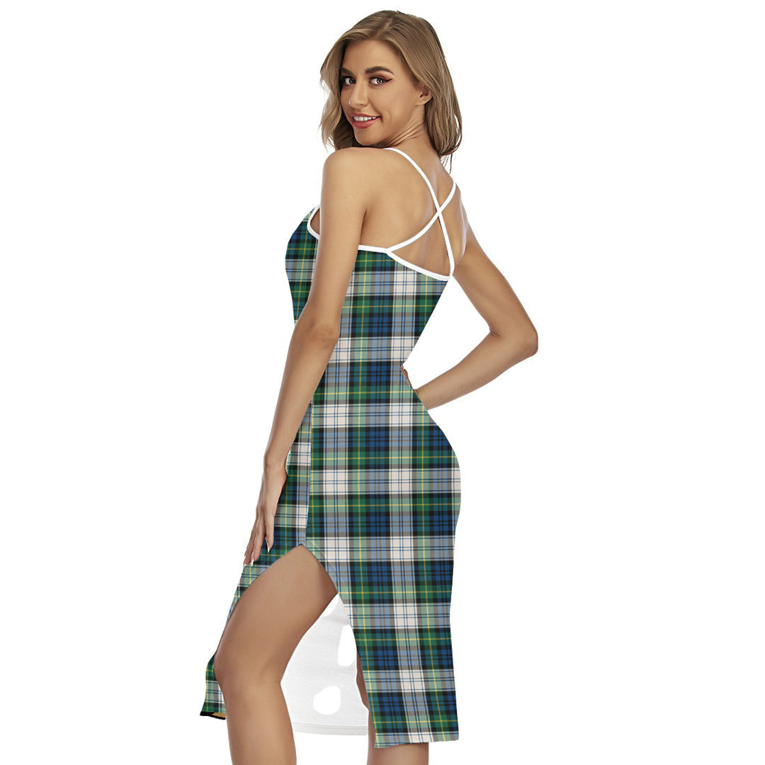 Gordon Dress Ancient Tartan Crest Back Cross Cami Dress