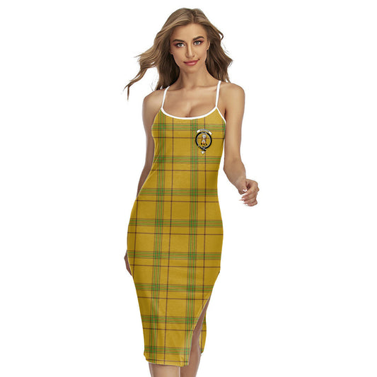 Houston Tartan Crest Back Cross Cami Dress