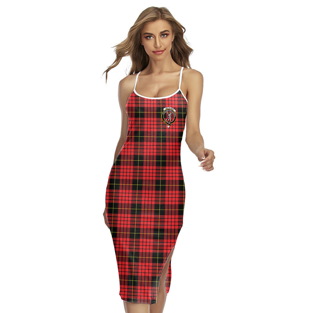 MacQueen Modern Tartan Crest Back Cross Cami Dress