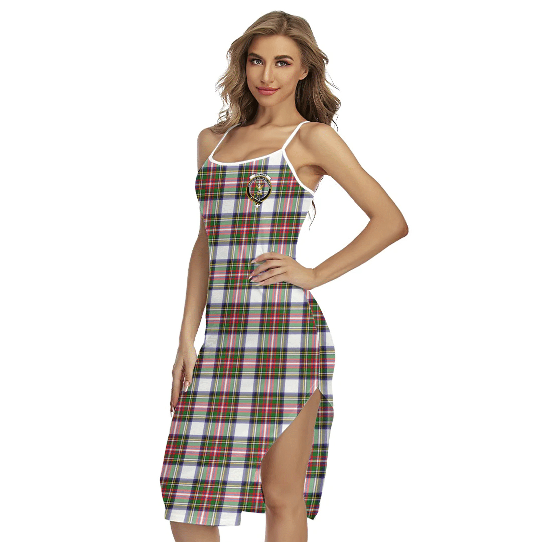 Stewart Dress Modern Tartan Crest Back Cross Cami Dress