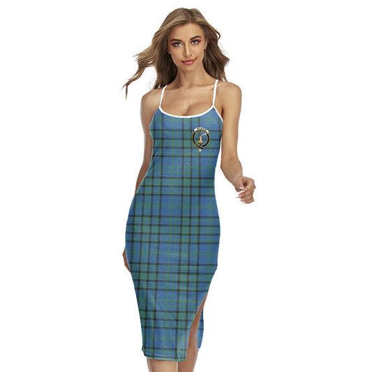 Matheson Hunting Ancient Tartan Crest Back Cross Cami Dress