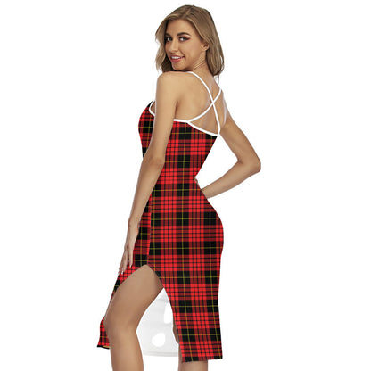 MacQueen Modern Tartan Crest Back Cross Cami Dress