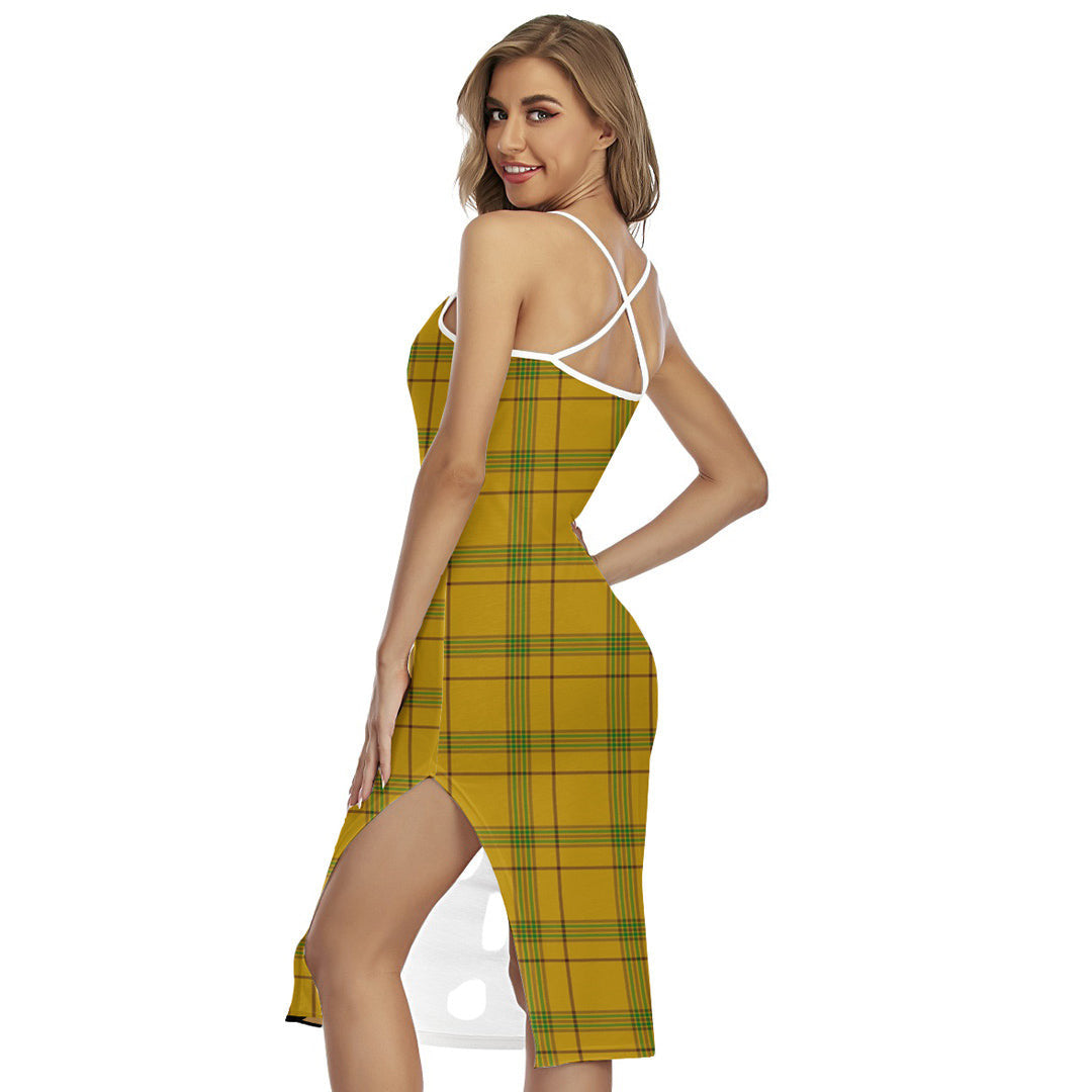 Houston Tartan Crest Back Cross Cami Dress