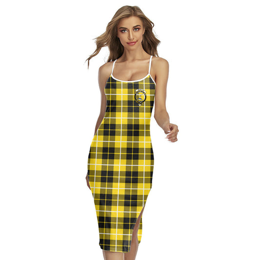 Barclay Dress Modern Tartan Crest Back Cross Cami Dress