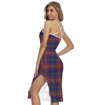 Chisholm Hunting Modern Tartan Crest Back Cross Cami Dress