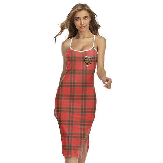 Grant Weathered Tartan Crest Back Cross Cami Dress