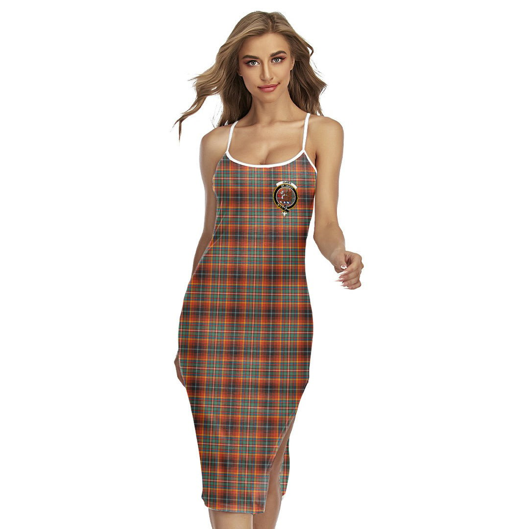 Innes Ancient Tartan Crest Back Cross Cami Dress