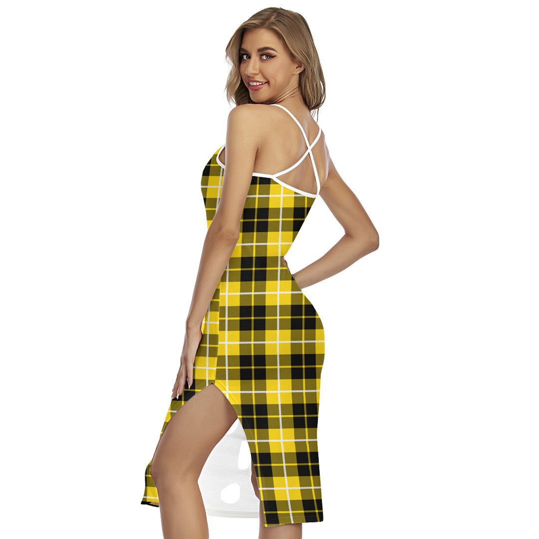 Barclay Dress Modern Tartan Crest Back Cross Cami Dress