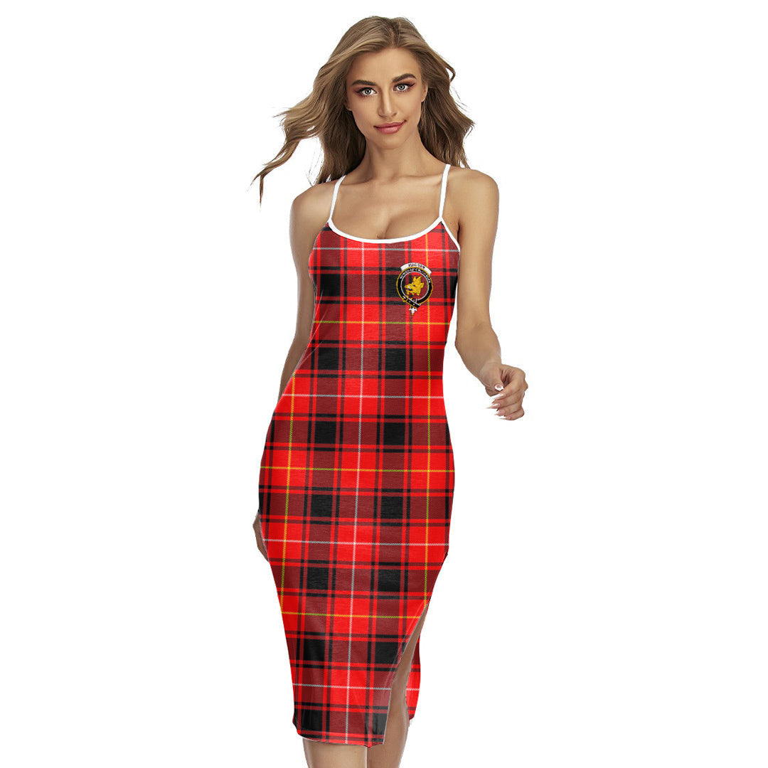 MacIver Modern Tartan Crest Back Cross Cami Dress