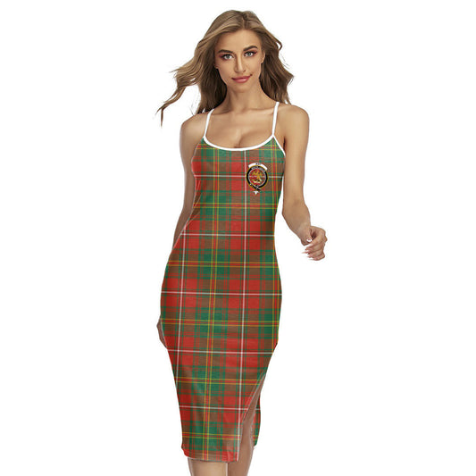 Hay Ancient Tartan Crest Back Cross Cami Dress