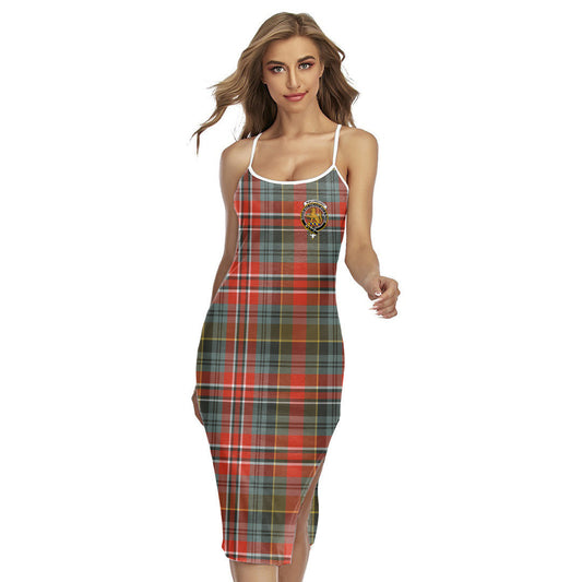 MacPherson Weathered Tartan Crest Back Cross Cami Dress