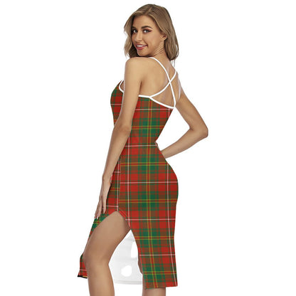 Hay Ancient Tartan Crest Back Cross Cami Dress