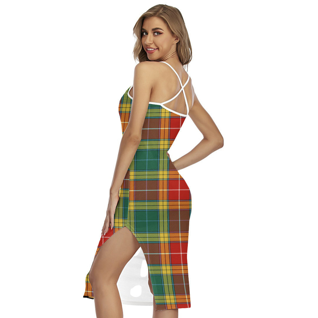 Buchanan Old Sett Tartan Crest Back Cross Cami Dress