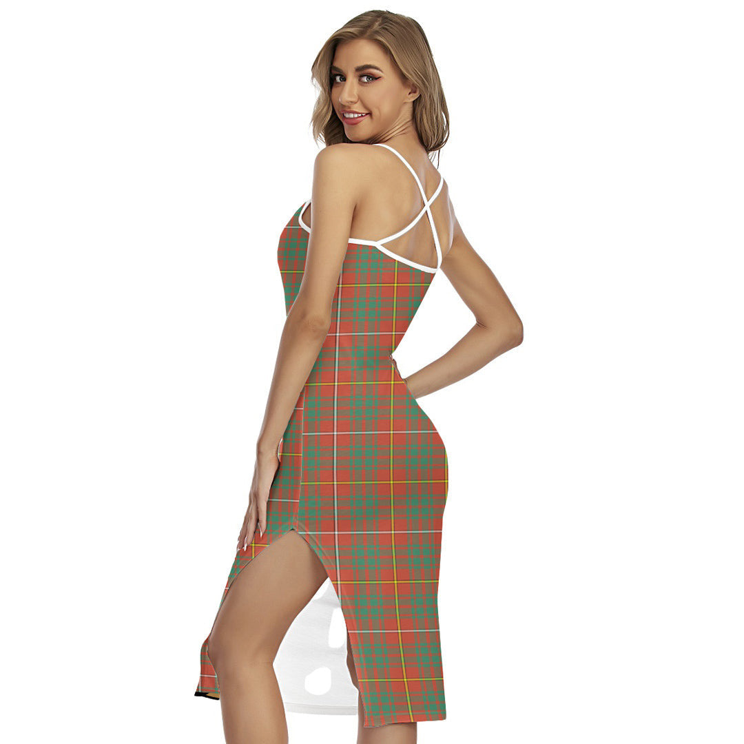 Bruce Ancient Tartan Crest Back Cross Cami Dress