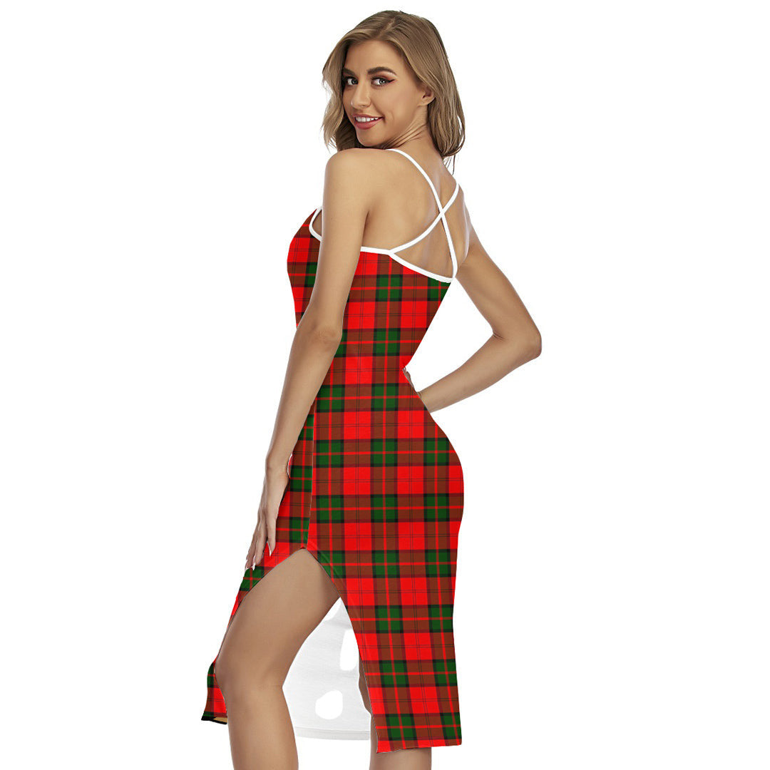 Dunbar Modern Tartan Crest Back Cross Cami Dress