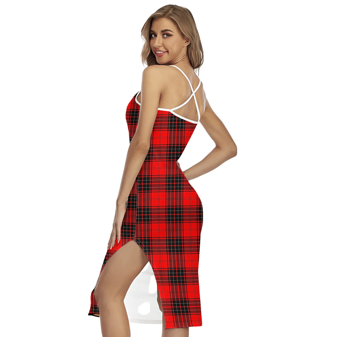 Wemyss Modern Tartan Crest Back Cross Cami Dress