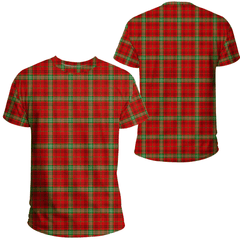 Morrison Red Modern Tartan Plaid TShirt