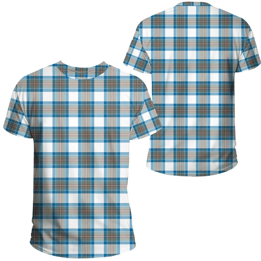 Stewart Muted Blue Tartan Plaid TShirt