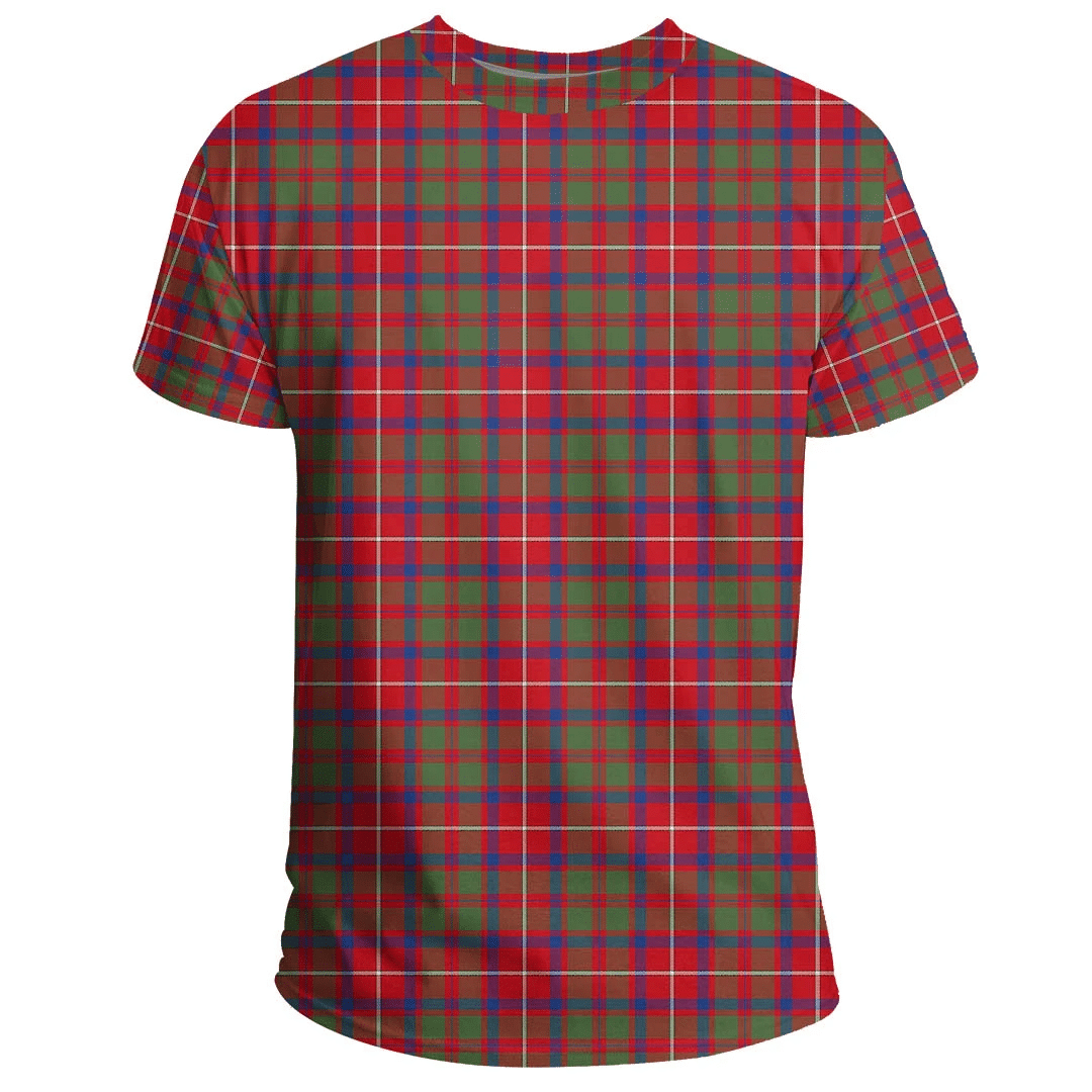 Shaw Red Modern Tartan Plaid TShirt