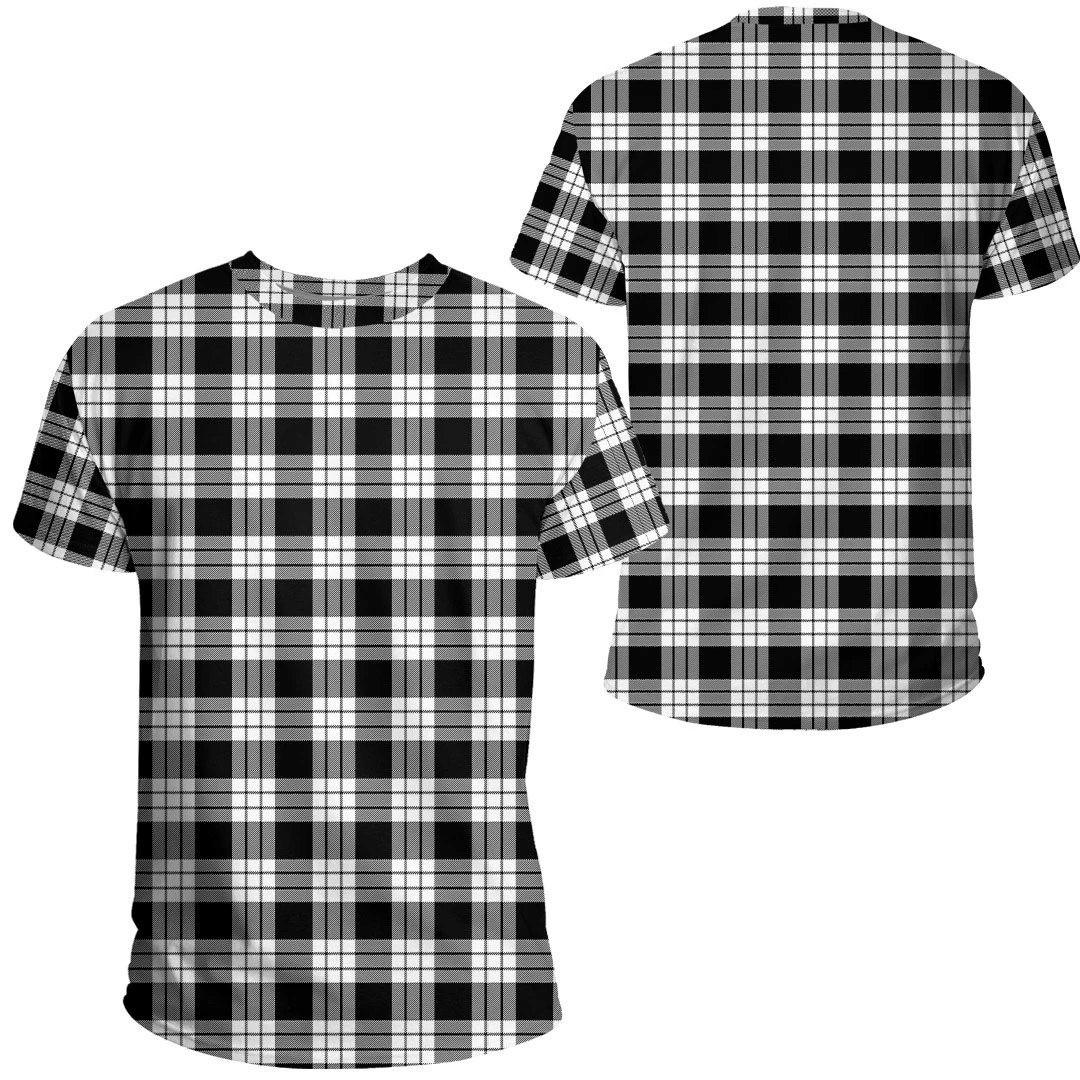 MacFarlane Black & White Ancient Tartan Plaid TShirt