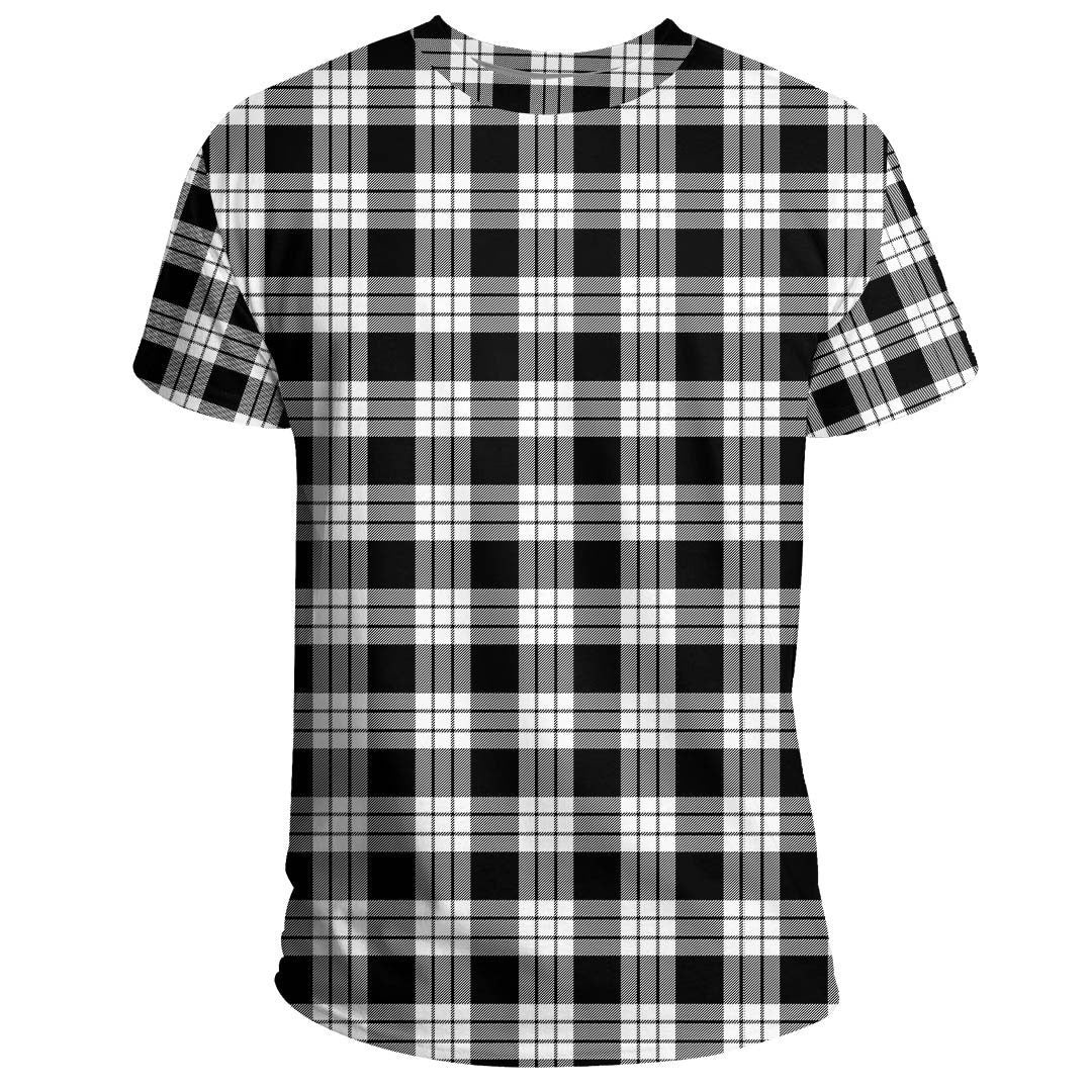 MacFarlane Black & White Ancient Tartan Plaid TShirt