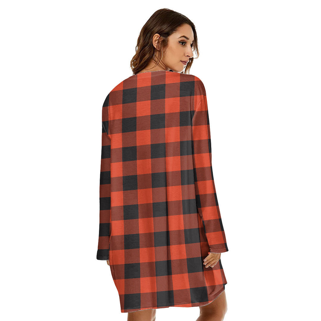 Rob Roy MacGregor Ancient Tartan Plaid Loose Crew Neck Dress