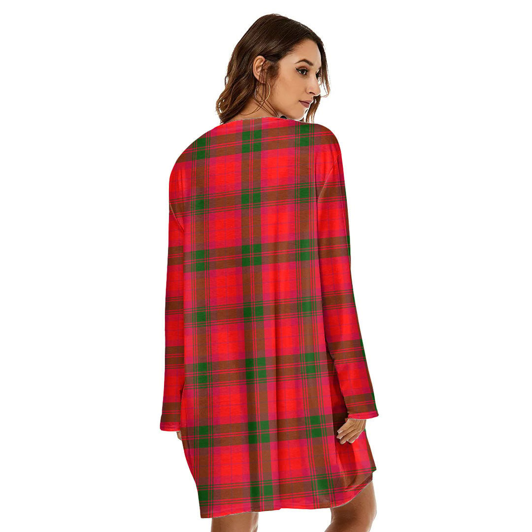 MacNab Modern Tartan Plaid Loose Crew Neck Dress