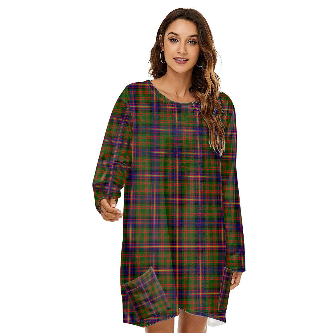 Cochrane Modern Tartan Plaid Loose Crew Neck Dress