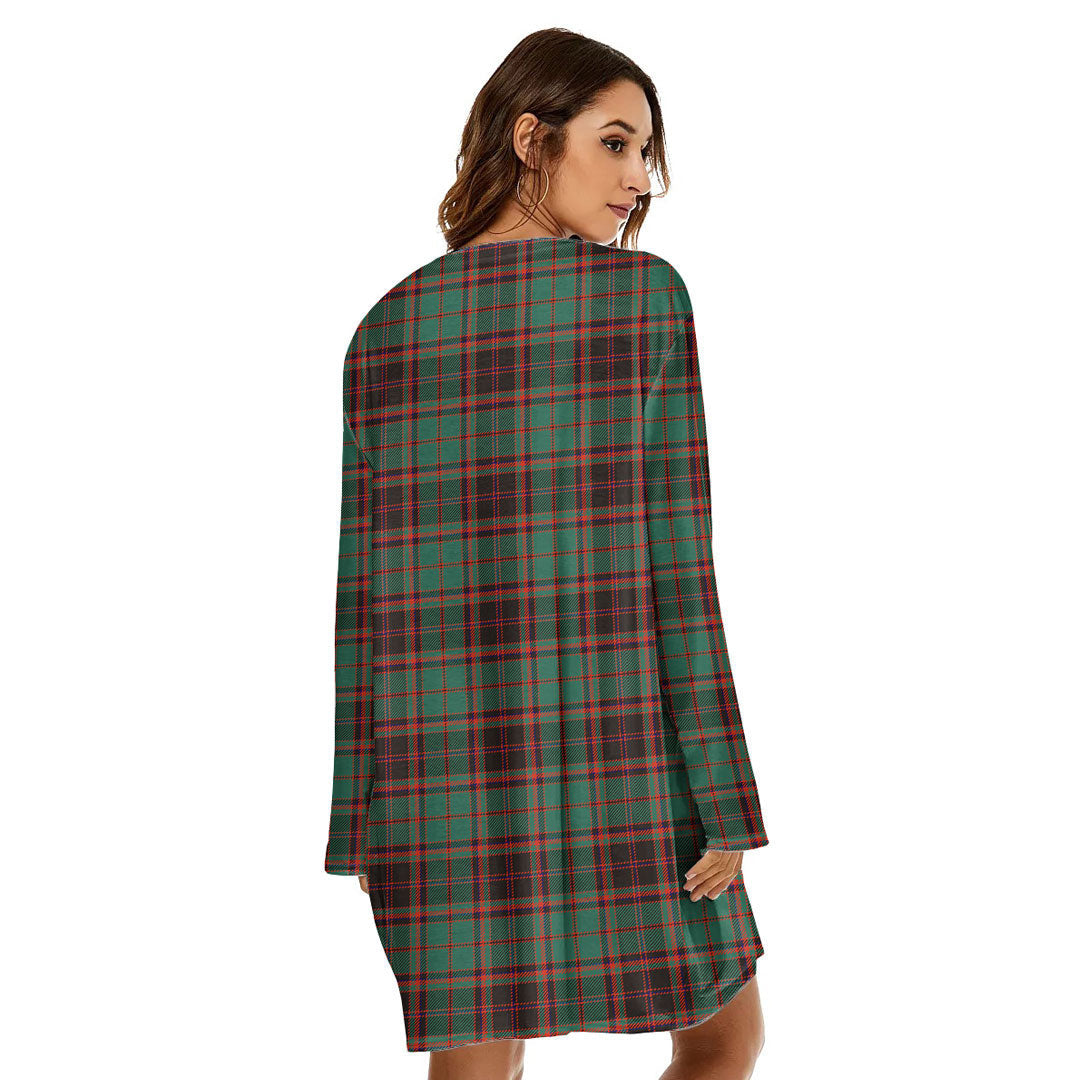 Buchan Ancient Tartan Plaid Loose Crew Neck Dress