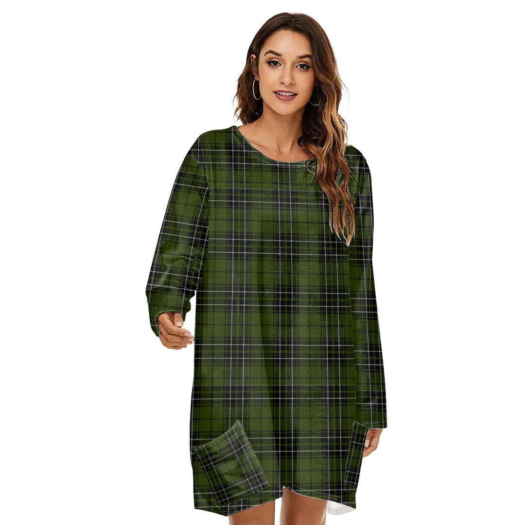 MacLean Hunting Tartan Plaid Loose Crew Neck Dress