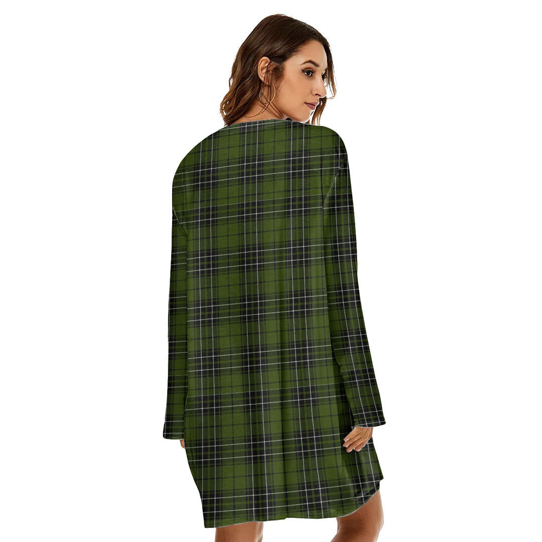 MacLean Hunting Tartan Plaid Loose Crew Neck Dress