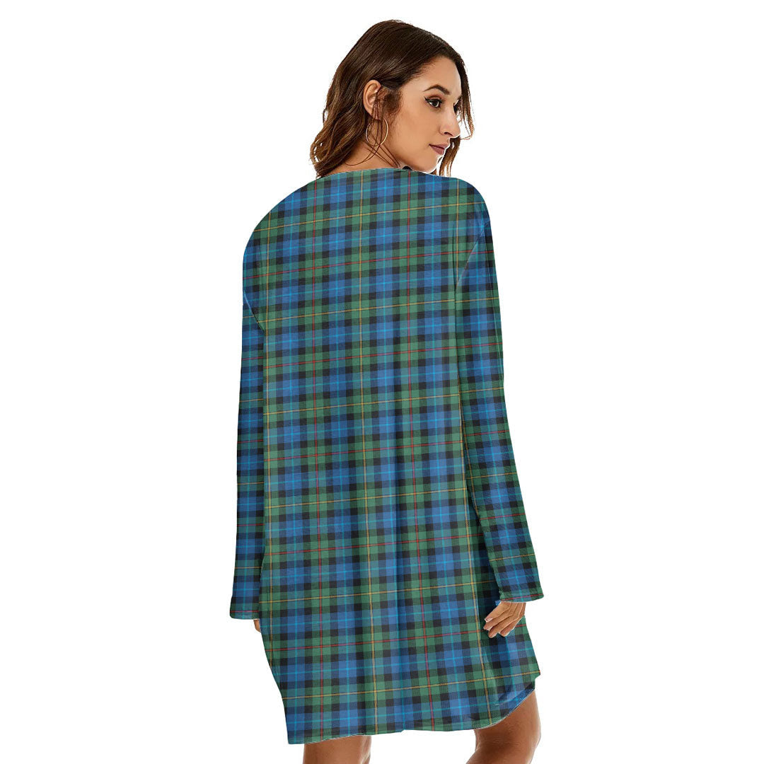 Smith Ancient Tartan Plaid Loose Crew Neck Dress