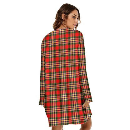 MacGill Modern Tartan Plaid Loose Crew Neck Dress