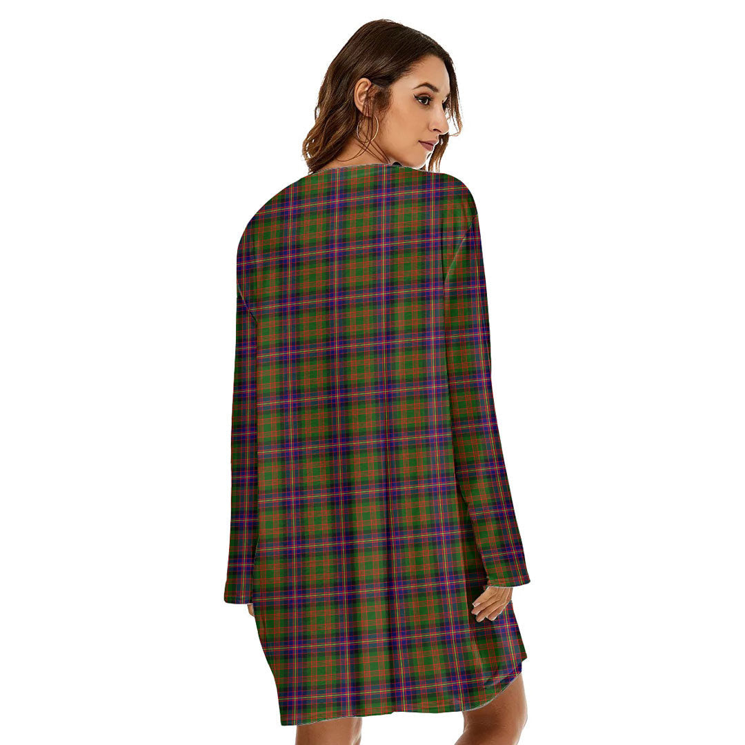 Cochrane Modern Tartan Plaid Loose Crew Neck Dress