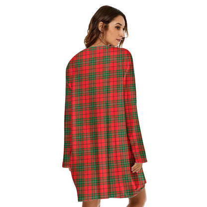 MacAulay Modern Tartan Plaid Loose Crew Neck Dress