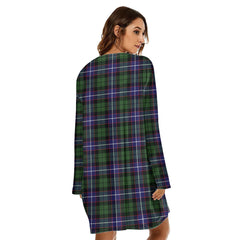 Galbraith Modern Tartan Plaid Loose Crew Neck Dress