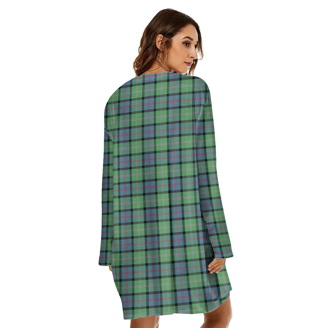 MacThomas Ancient Tartan Plaid Loose Crew Neck Dress