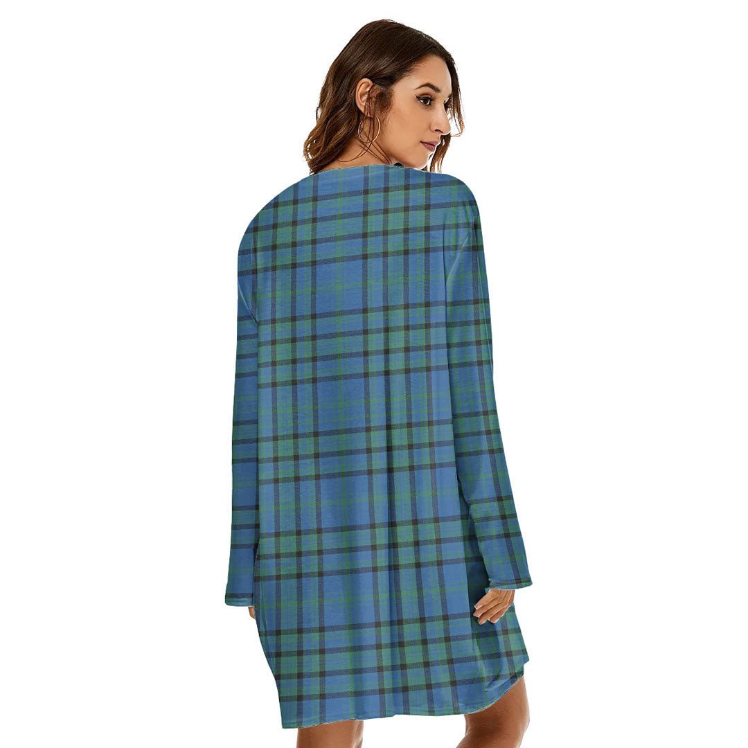 Matheson Hunting Ancient Tartan Plaid Loose Crew Neck Dress