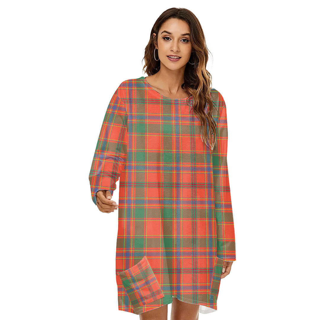 Munro Ancient Tartan Plaid Loose Crew Neck Dress