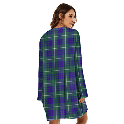 Hamilton Hunting Modern Tartan Plaid Loose Crew Neck Dress