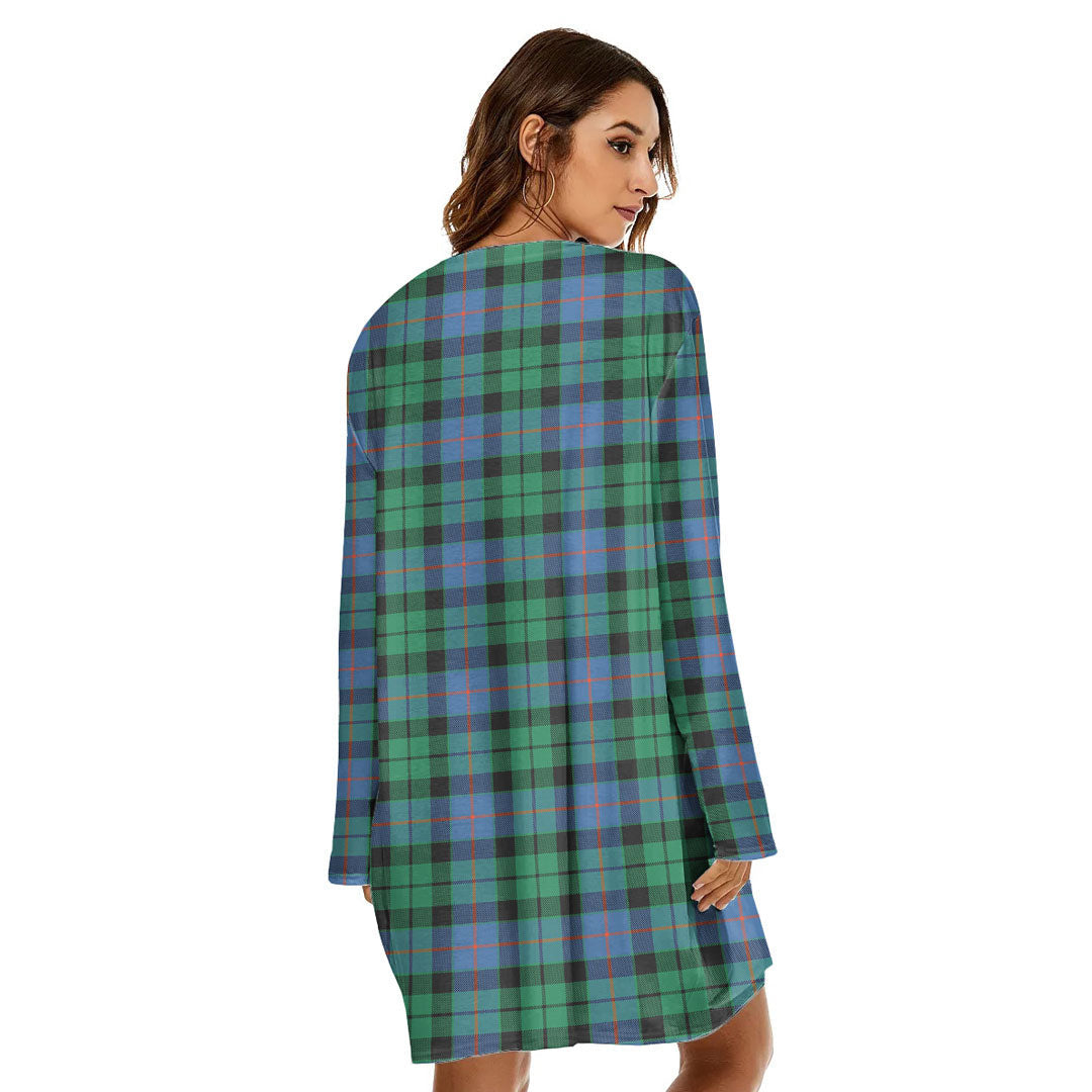 Morrison Ancient Tartan Plaid Loose Crew Neck Dress