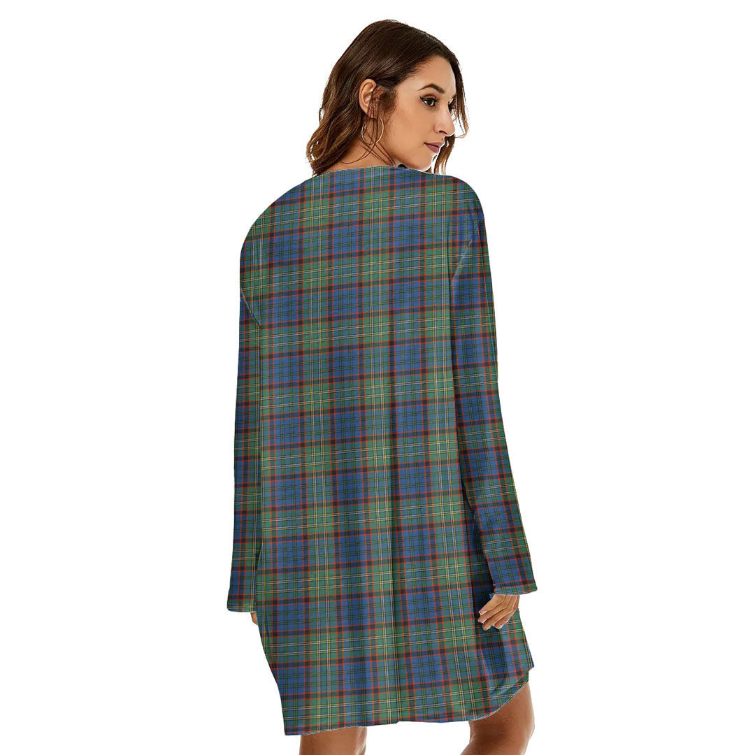 Nicolson Hunting Ancient Tartan Plaid Loose Crew Neck Dress