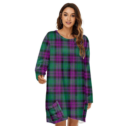 MacArthur Milton Tartan Plaid Loose Crew Neck Dress