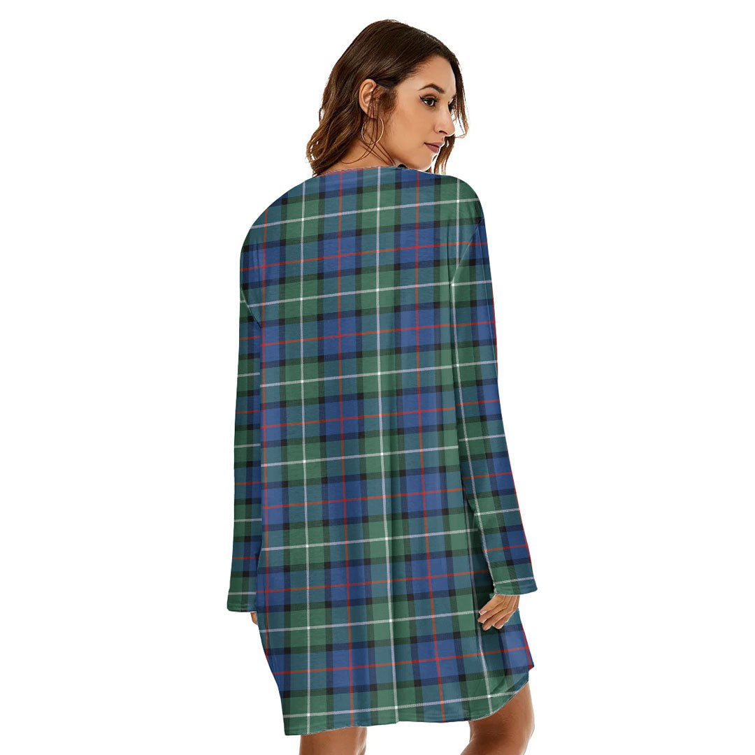 Davidson of Tulloch Tartan Plaid Loose Crew Neck Dress