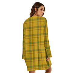 Houston Tartan Plaid Loose Crew Neck Dress