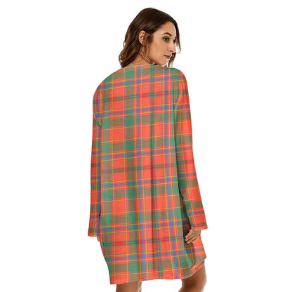 Munro Ancient Tartan Plaid Loose Crew Neck Dress