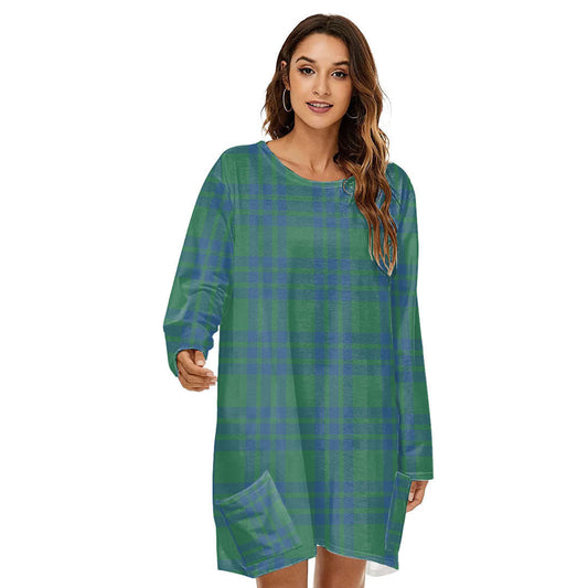 Montgomery Ancient Tartan Plaid Loose Crew Neck Dress