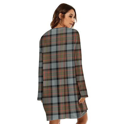 MacLaren Weathered Tartan Plaid Loose Crew Neck Dress