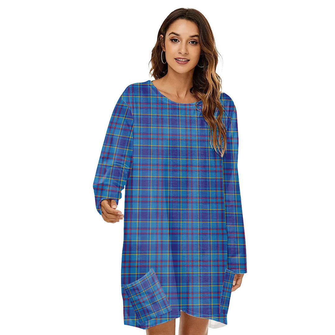 Mercer Modern Tartan Plaid Loose Crew Neck Dress