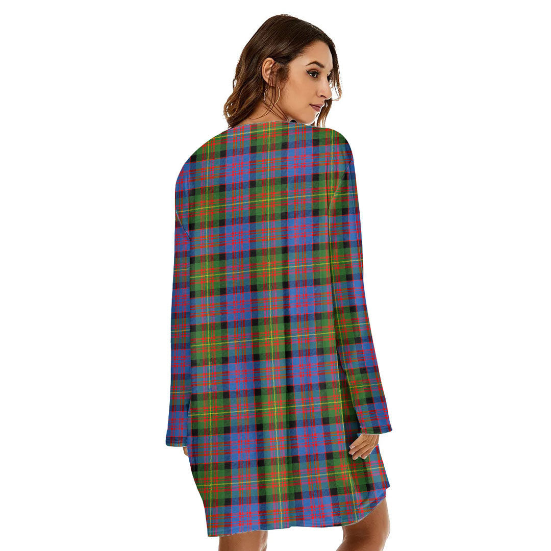 Carnegie Ancient Tartan Plaid Loose Crew Neck Dress